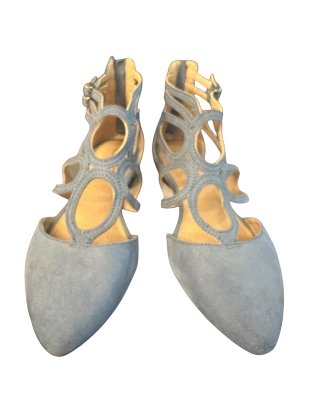LC Lauren Conrad Light Blue Pointed Cutout Ankle-Strap Flats